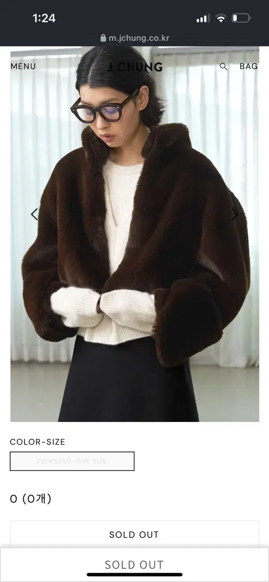 제이청 BEAN SLEEVE FUR BLOUSON_ESPRESSO