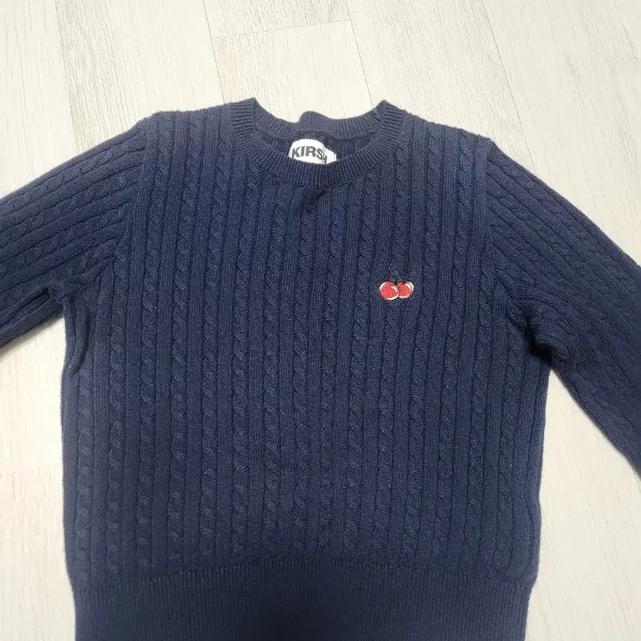 [Size 1, Navy]키르시 크롭 니트