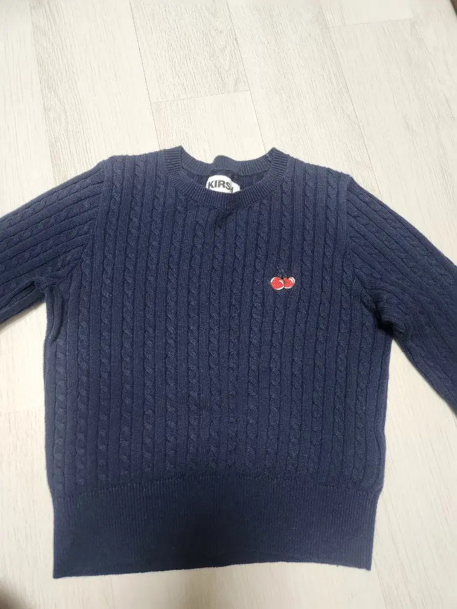 [Size 1, Navy]키르시 크롭 니트