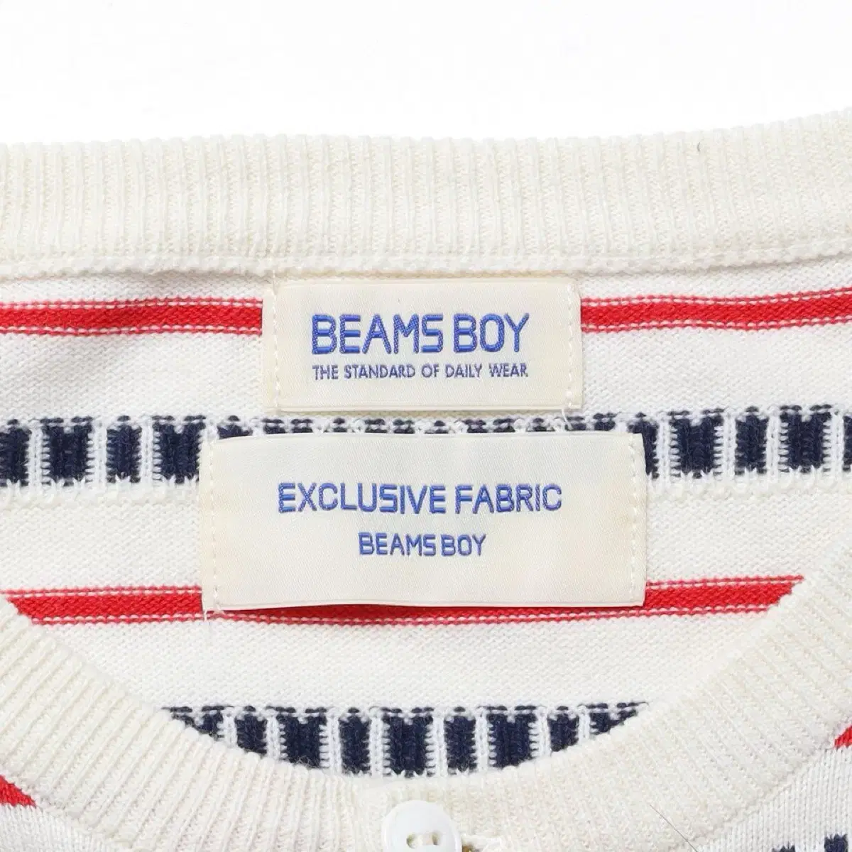 BEAMS BOY Stripe Knit Cardigan