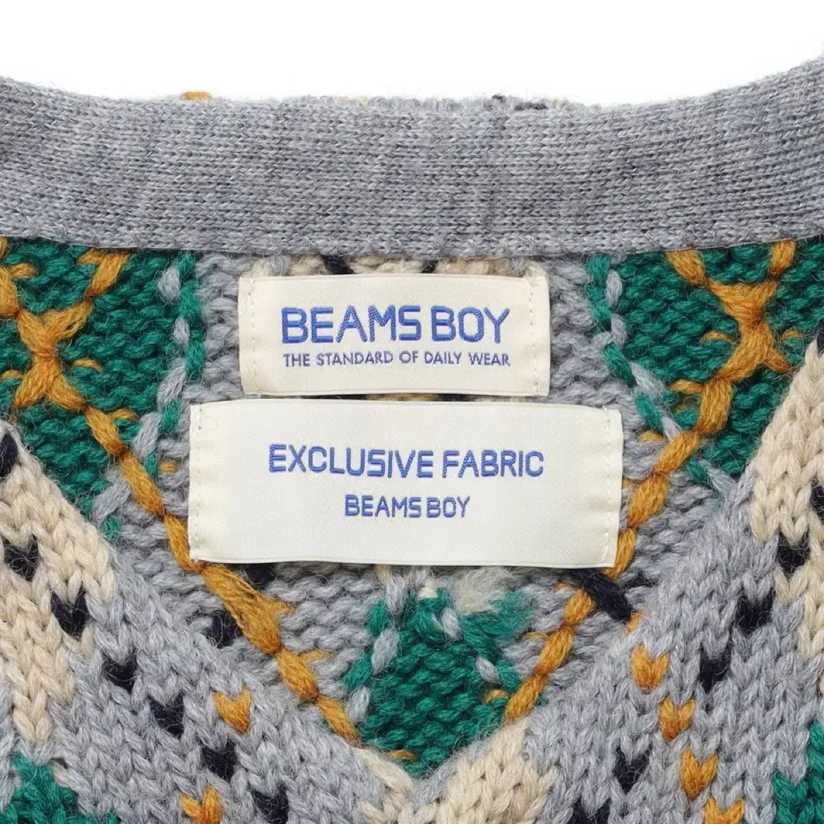 BEAMS BOY Pattern Knit Cadigan