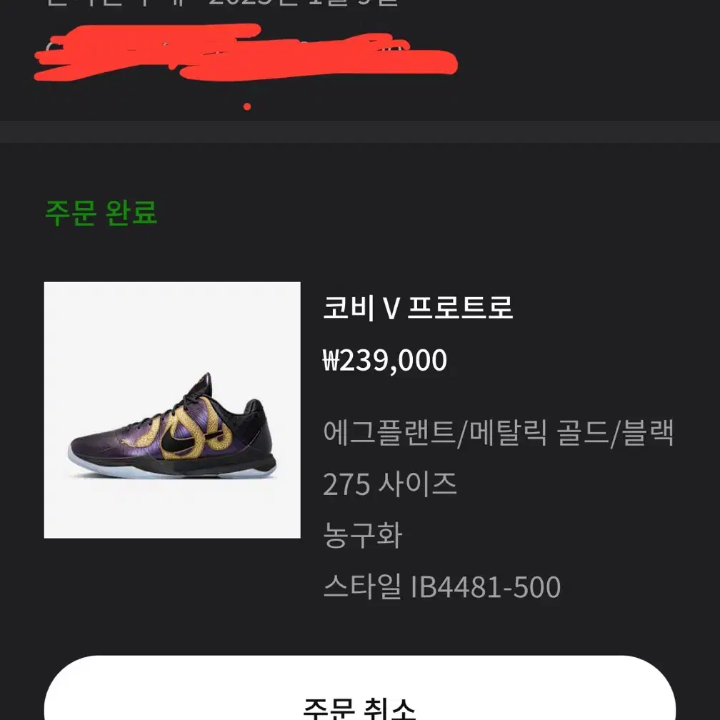 나이키 코비5 프로트로 275 Nike Kobe V Protro