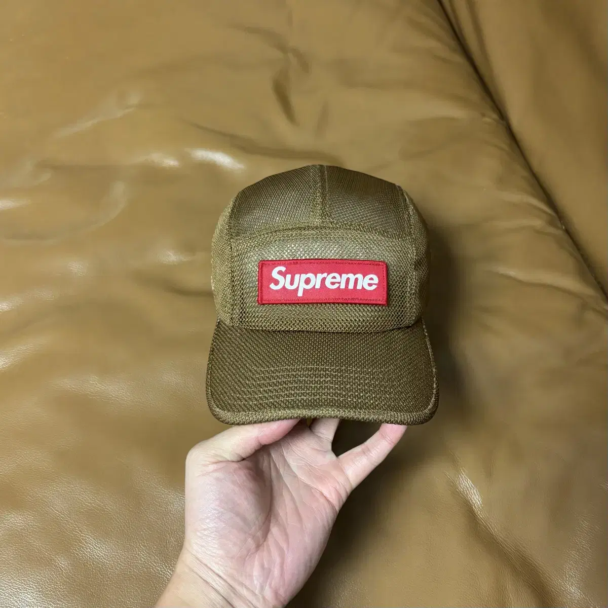 Supreme 슈프림 23ss 코듀라 메쉬 샌드 캠프캡 모자 (Sand)