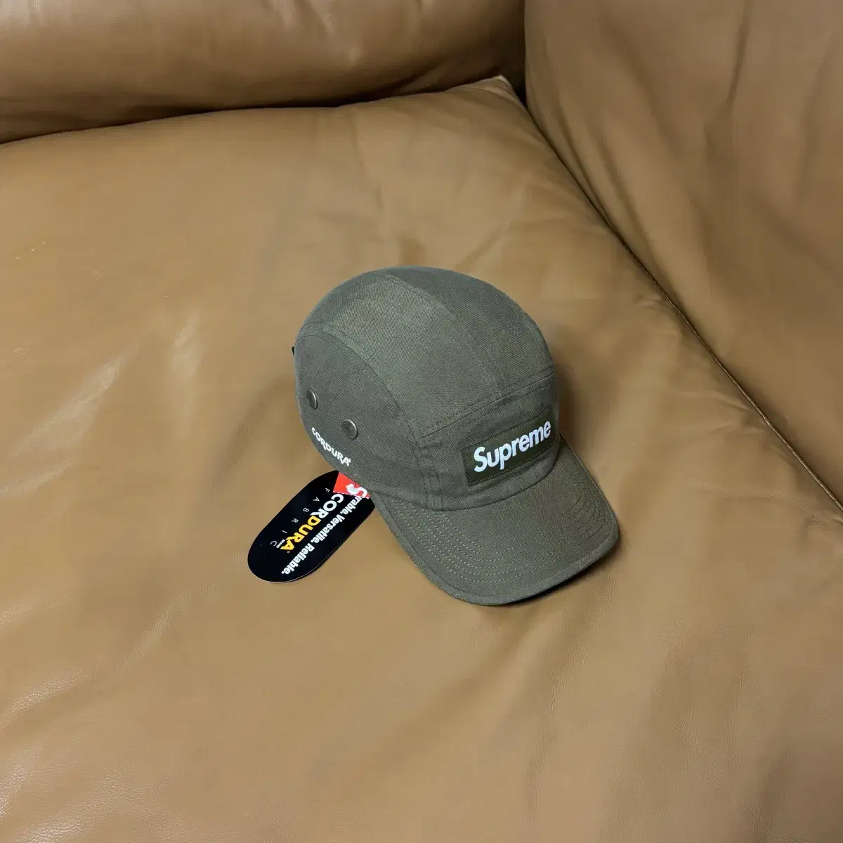 Supreme 슈프림 캠프캡 모자 Brushed Cordura Olive