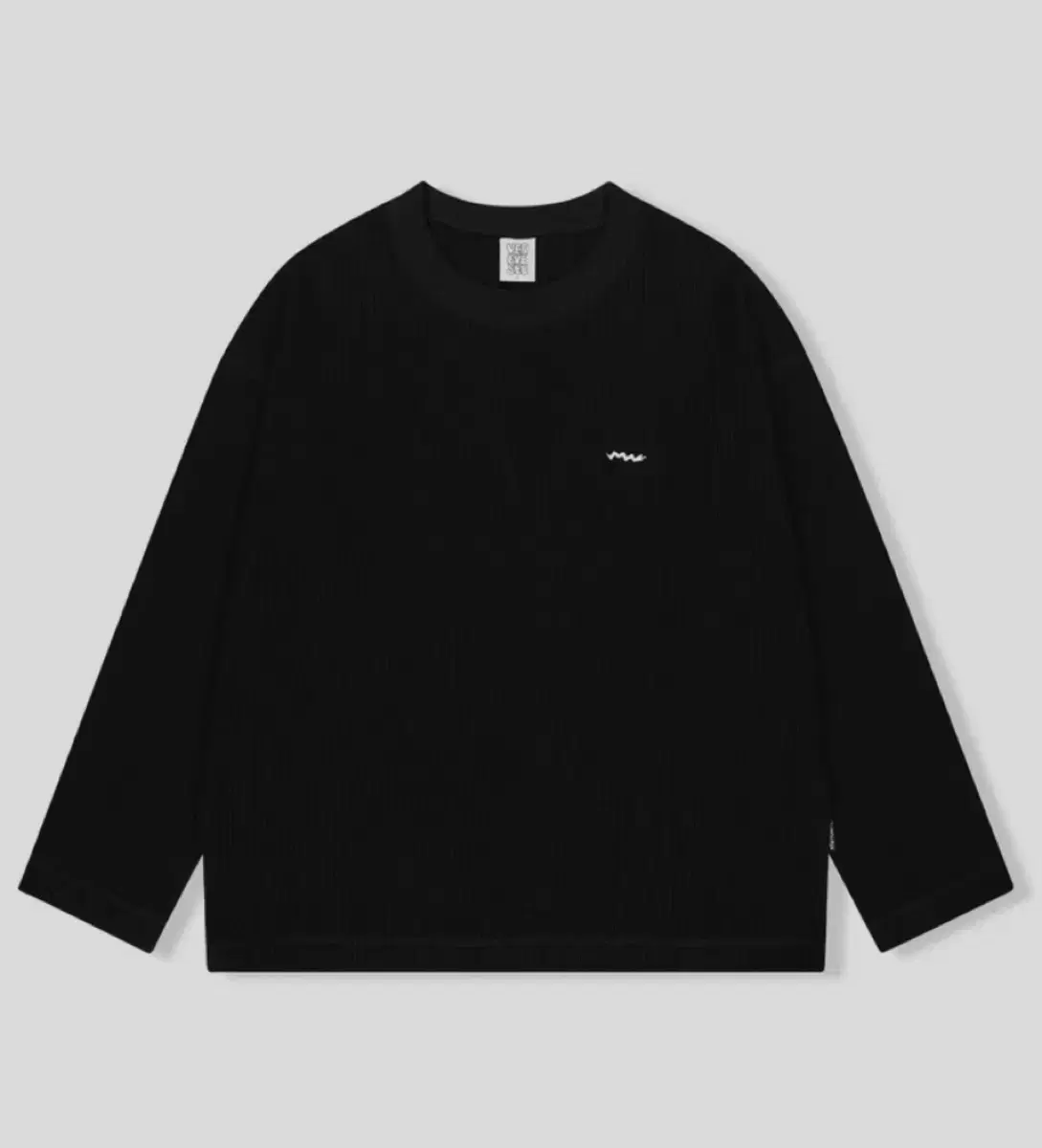 예스아이씨 SN-Logo Waffle L/S Black