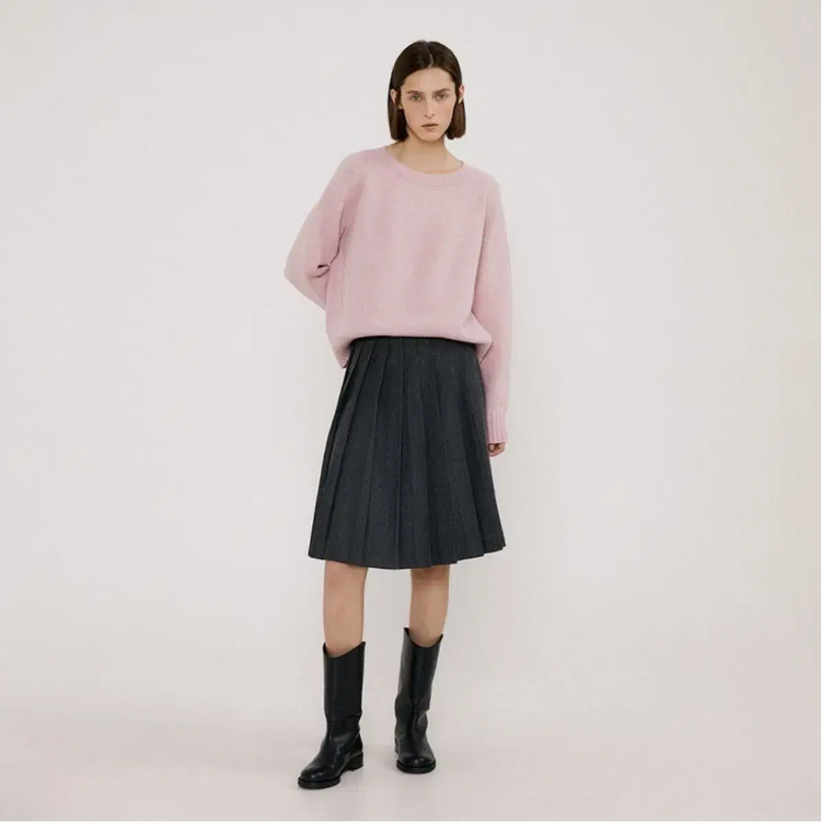 아쎄르 hacer Wool Pleats Skirt m 울스커트