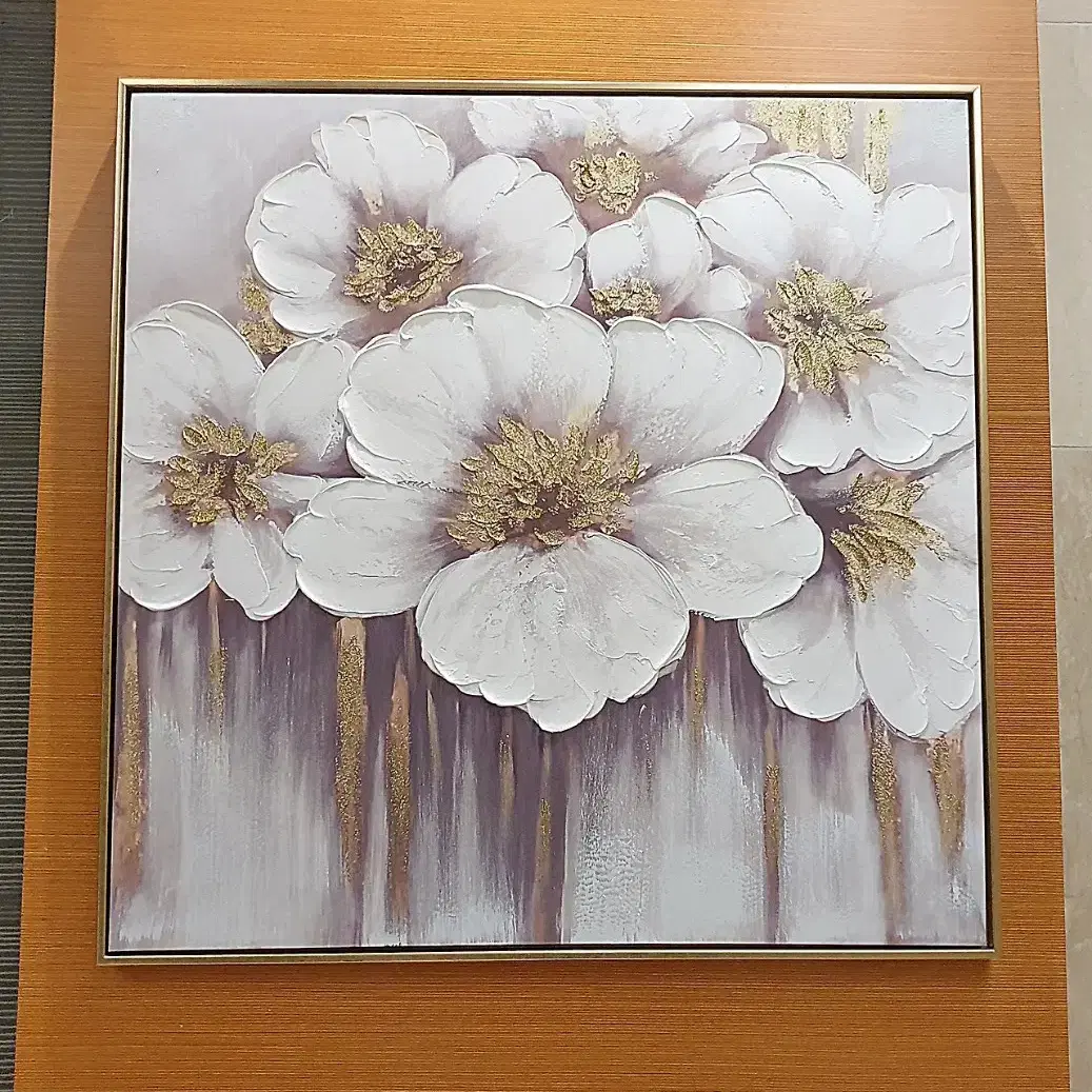 최고급  유화 터치 해외직수입품  골드 프레임 액자 80x80cm