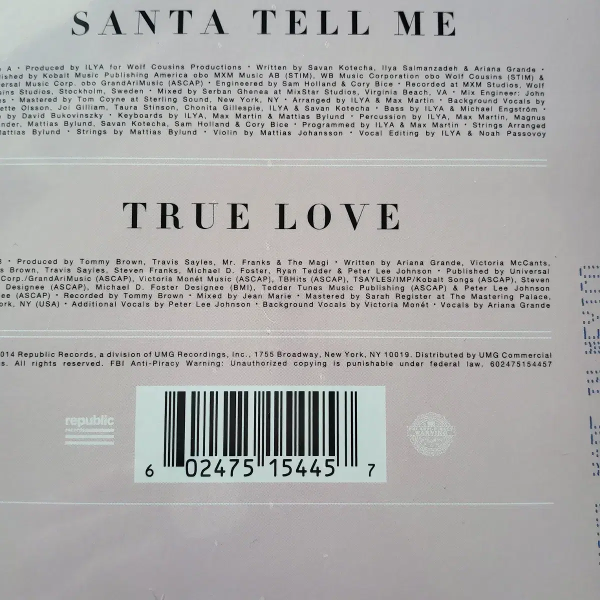 Ariana Grande 아리아나 그란데 Santa Tell Me LP