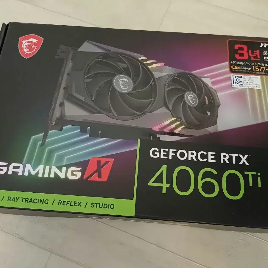 그래픽카드 4060ti 16gb 트윈프로져9 판매합니다