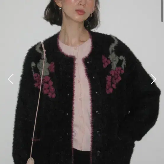 Sinoon 시눈 Handmade Grape Hairy Cardigan