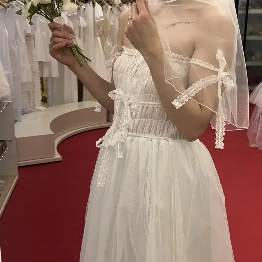 가니송 Bridal Ribbon Tulle Dress 리본뚤레드레시