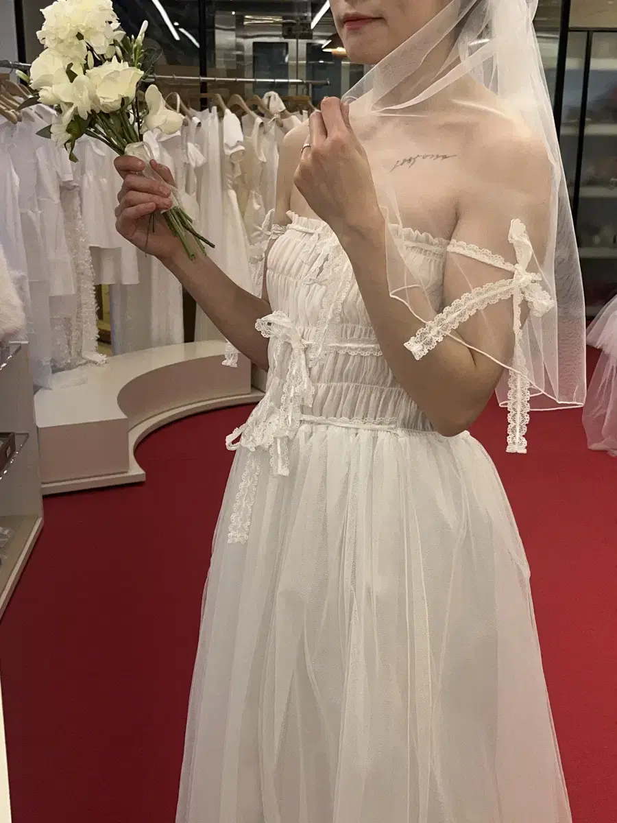 가니송 Bridal Ribbon Tulle Dress 리본뚤레드레시