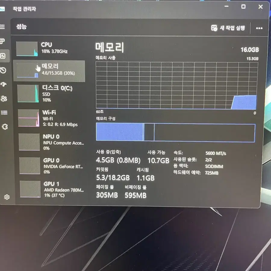 RTX4060 아수스 게이밍 노트북 (AI,NPU,QHD,165hz)