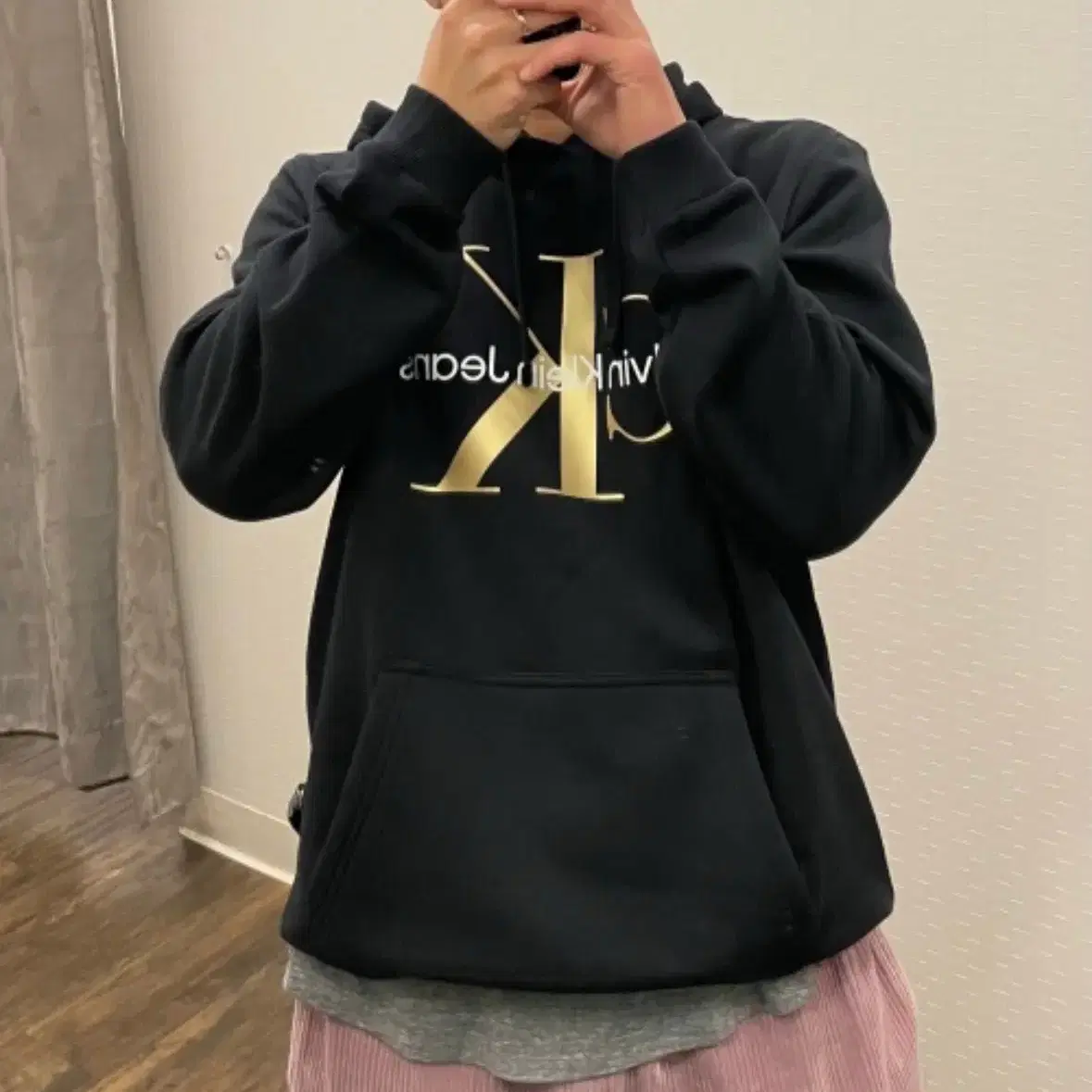 라스트피스특가-)) CK MONOGRAM HOODIE /40GC201