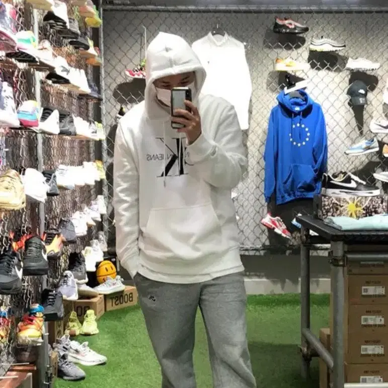 라스트피스특가-)) CK MONOGRAM HOODIE /40GC201