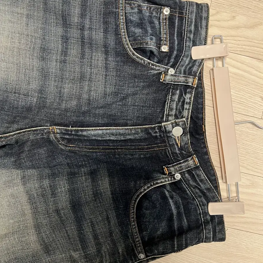 노운 curved line denim pants (mid blue)