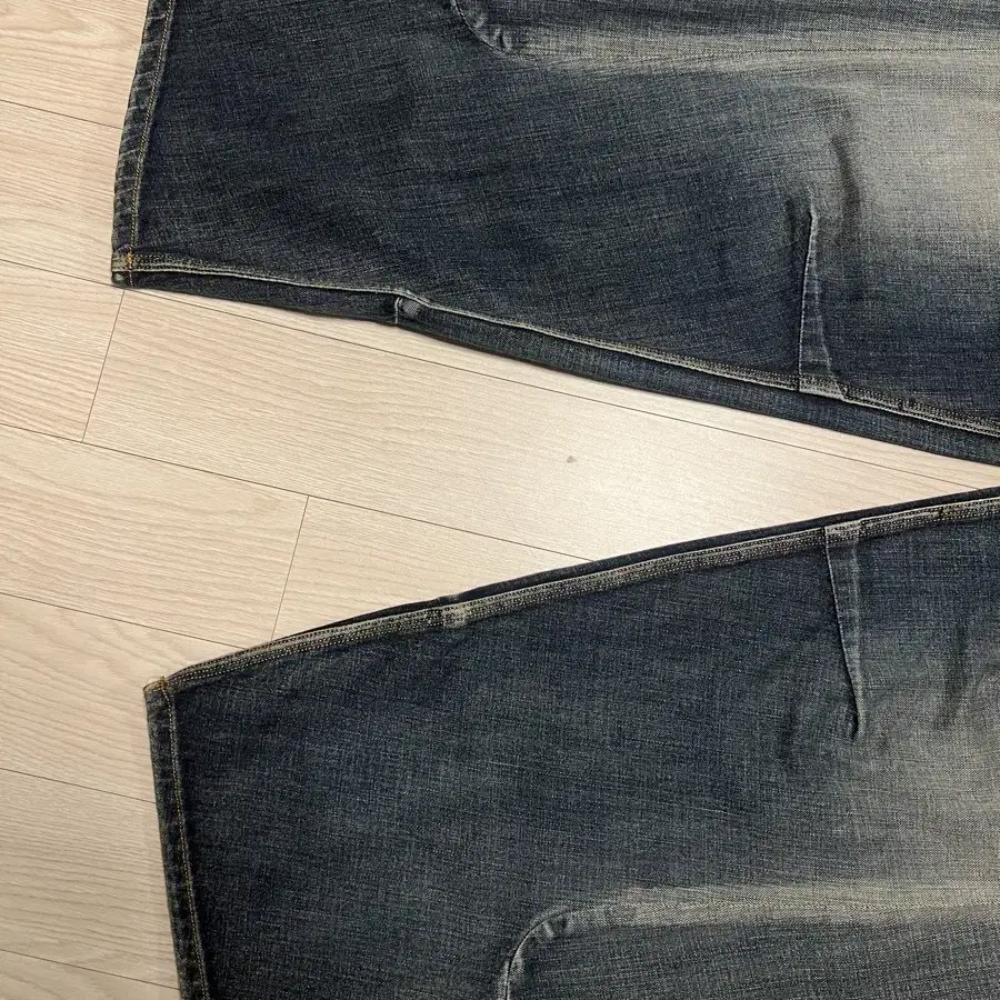 노운 curved line denim pants (mid blue)