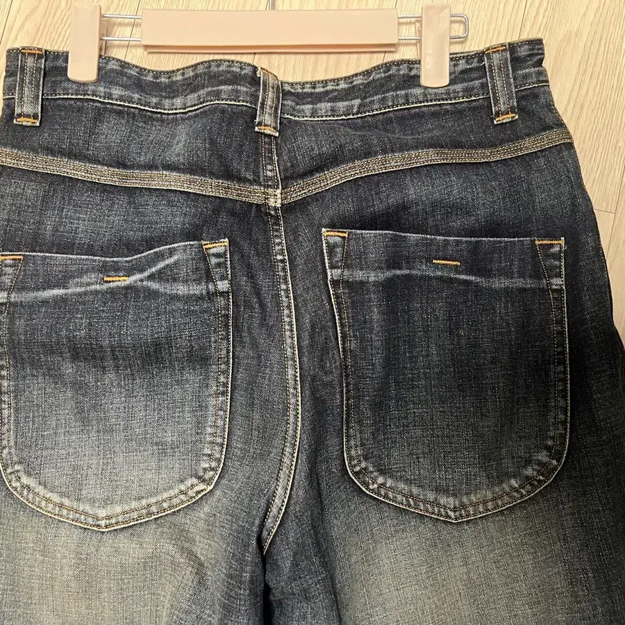 노운 curved line denim pants (mid blue)