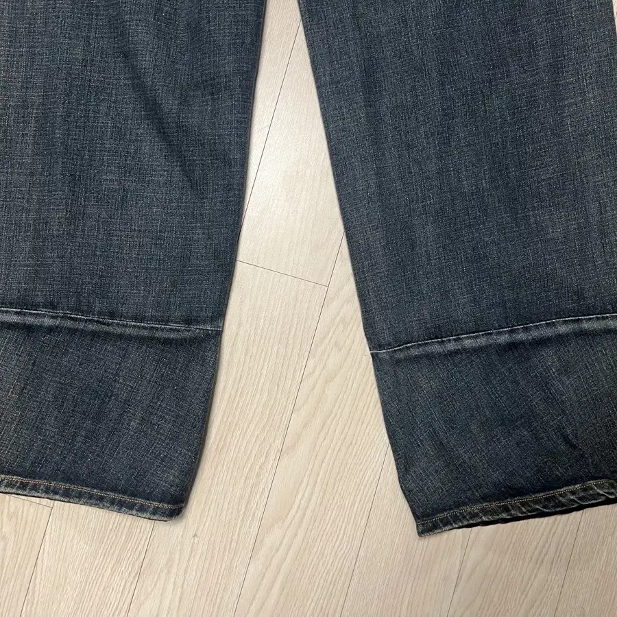 노운 curved line denim pants (mid blue)