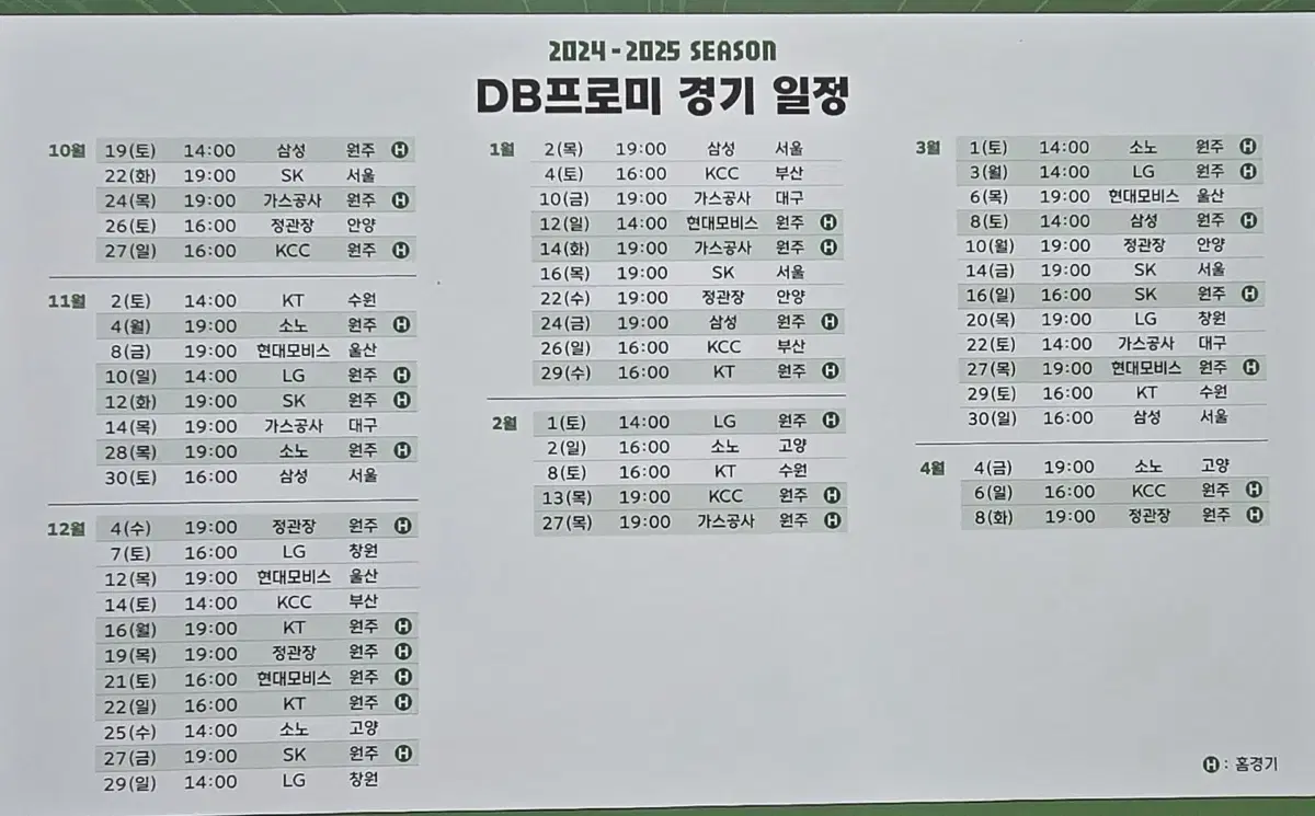 1/12(일) 원주db 현대모비스 P3 테이블 2연석 양도