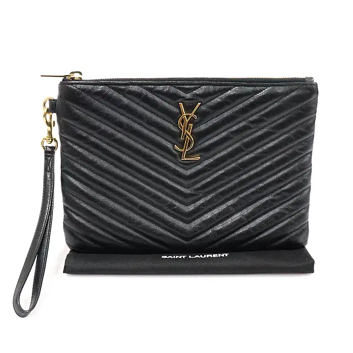 생로랑 379039 블랙 마틀라세 스트랩 클러치 CO70142YSL