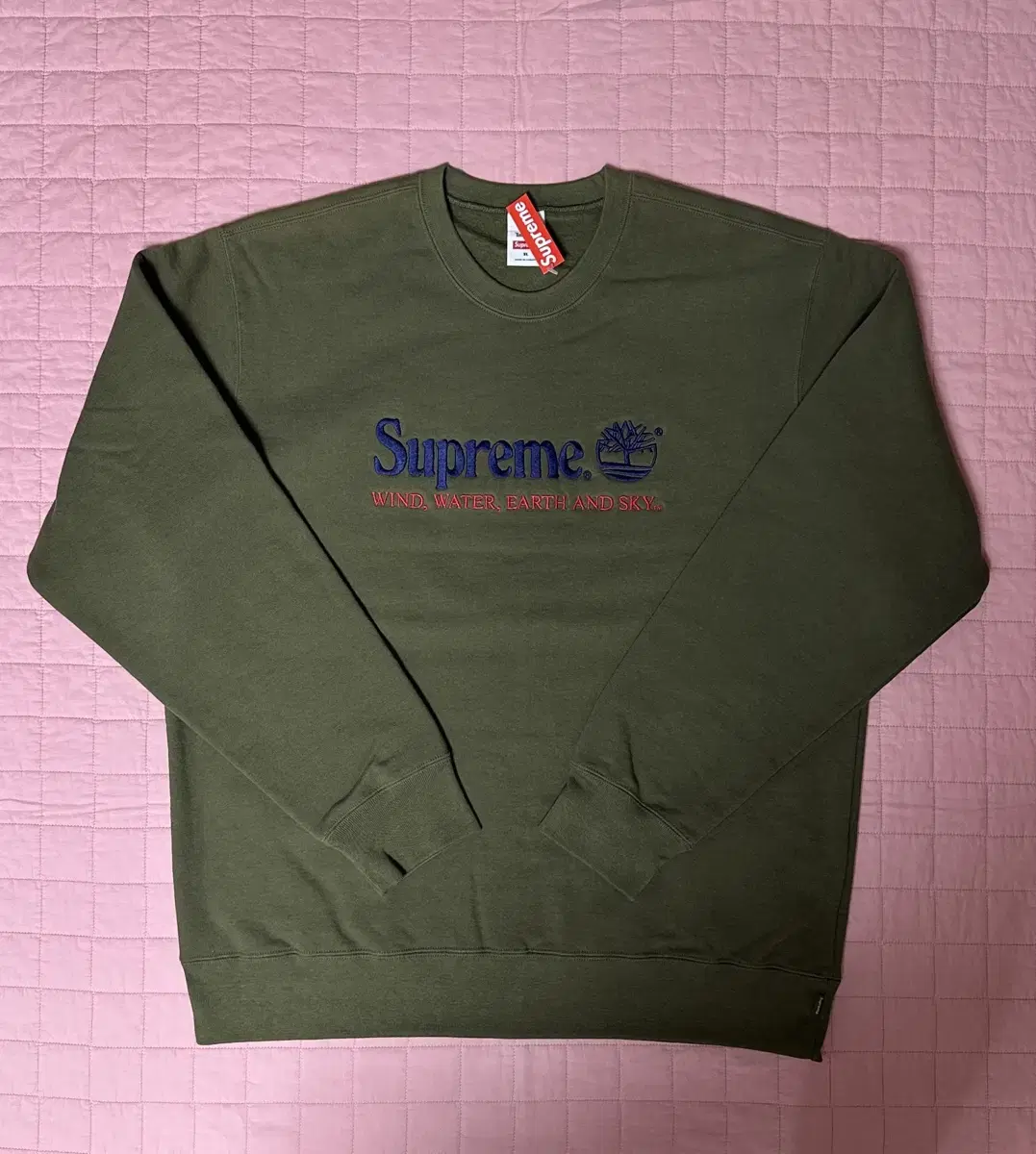 [XL] 20SS Supreme Timberland Crewneck Sweatshirt Dark Olive Khaki