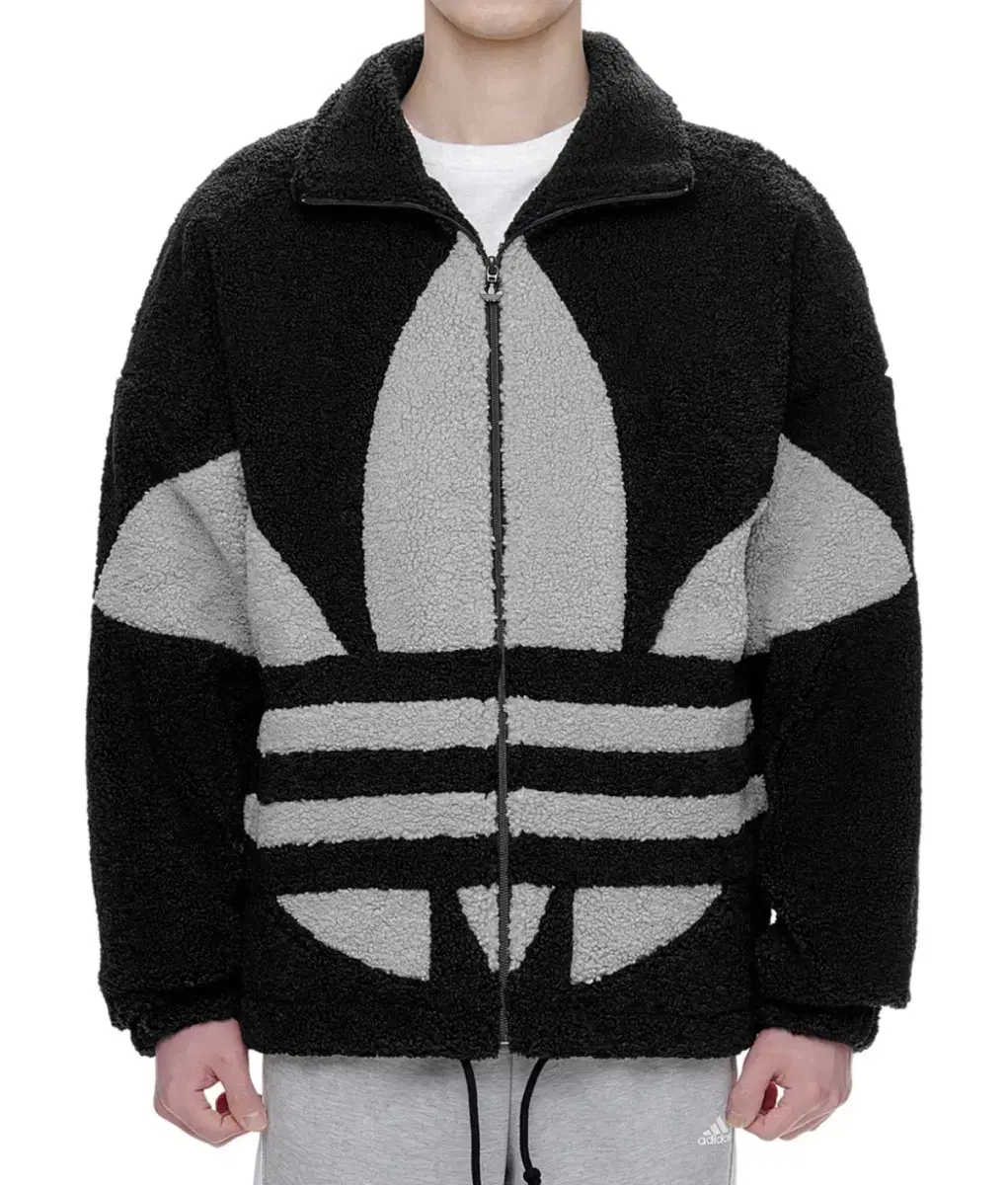 Adidas Big Trefoil Sherpa Jacket (Black / HC0325) New 95 Size