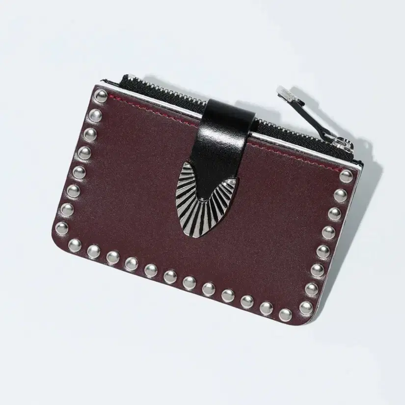 [OS] 토가 LEATHER WALLET STUDS SMALL 다크 레드