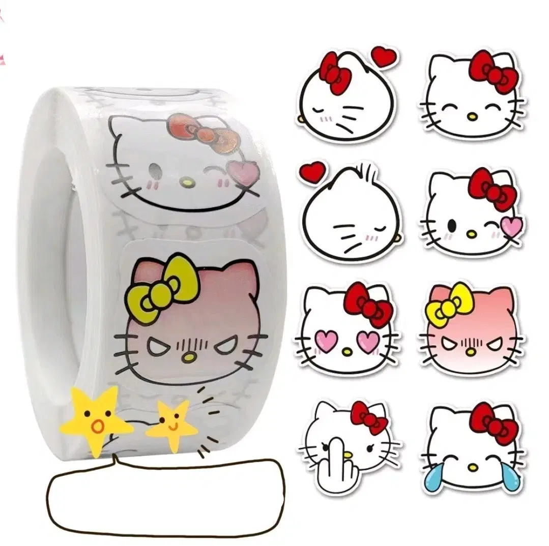 500-piece Kitty mini roll stickers