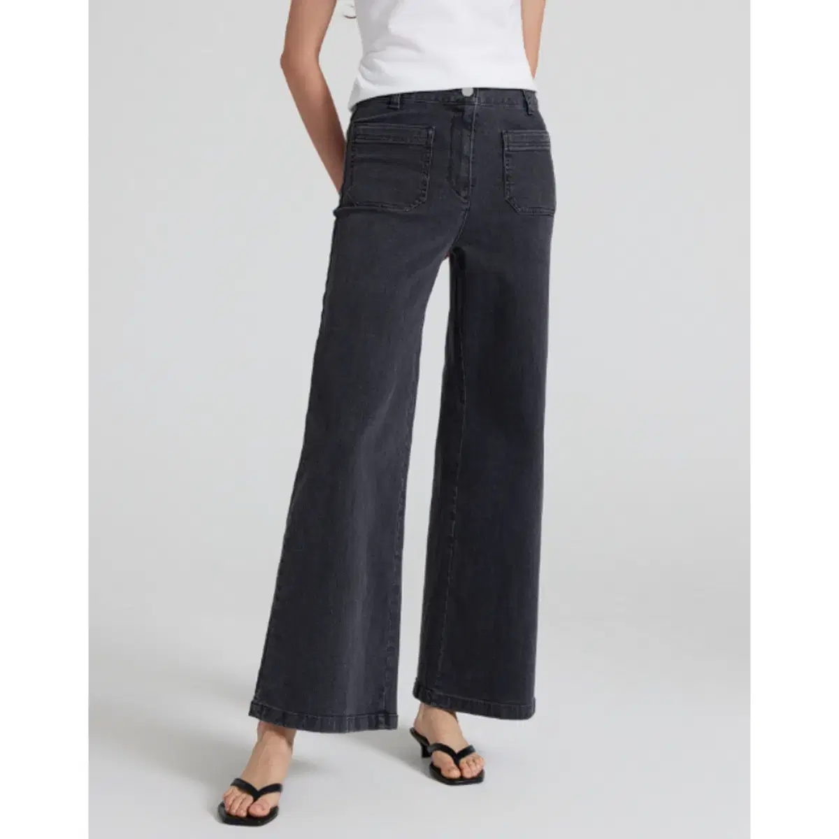 Vanessa Bruno 2024 Gray Pocket Wide Denim Pants