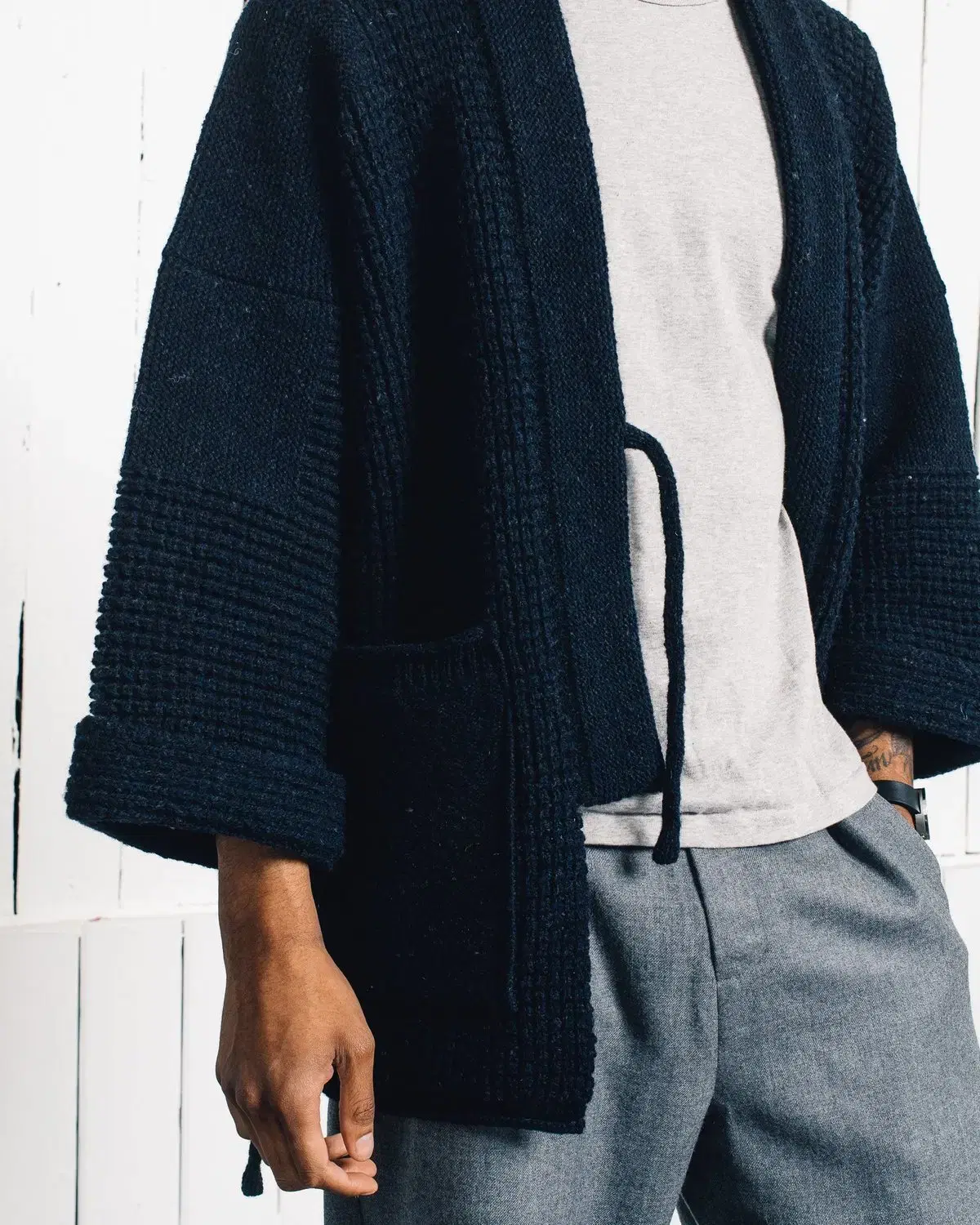 KAPITAL 5G WOOL WAFFLE KESA CARDIGAN