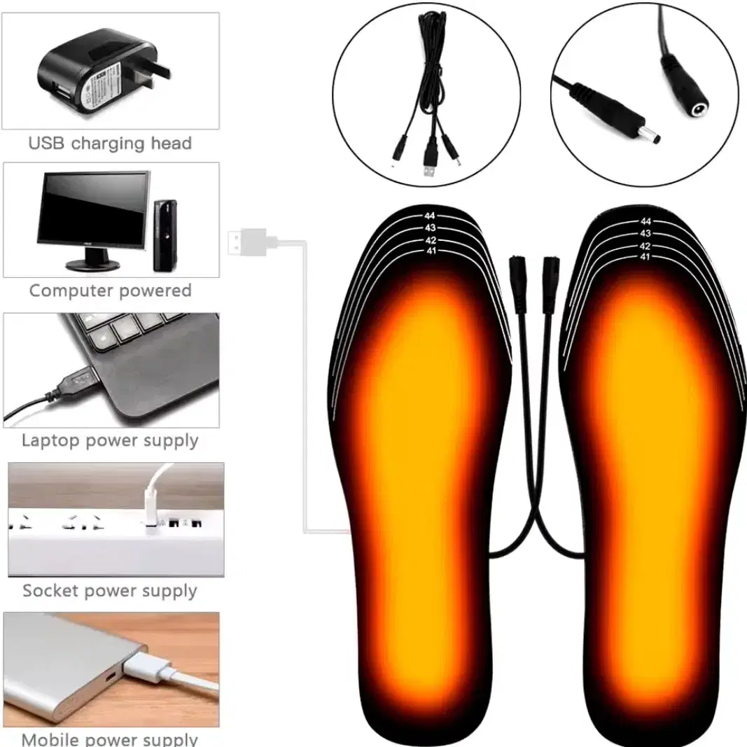 USB 가열 신발 안창 전기 발 온난화 패드 ,L