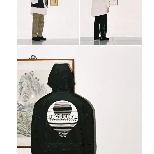 아조바이아조 CH Sunset Logo Anorak [Black]