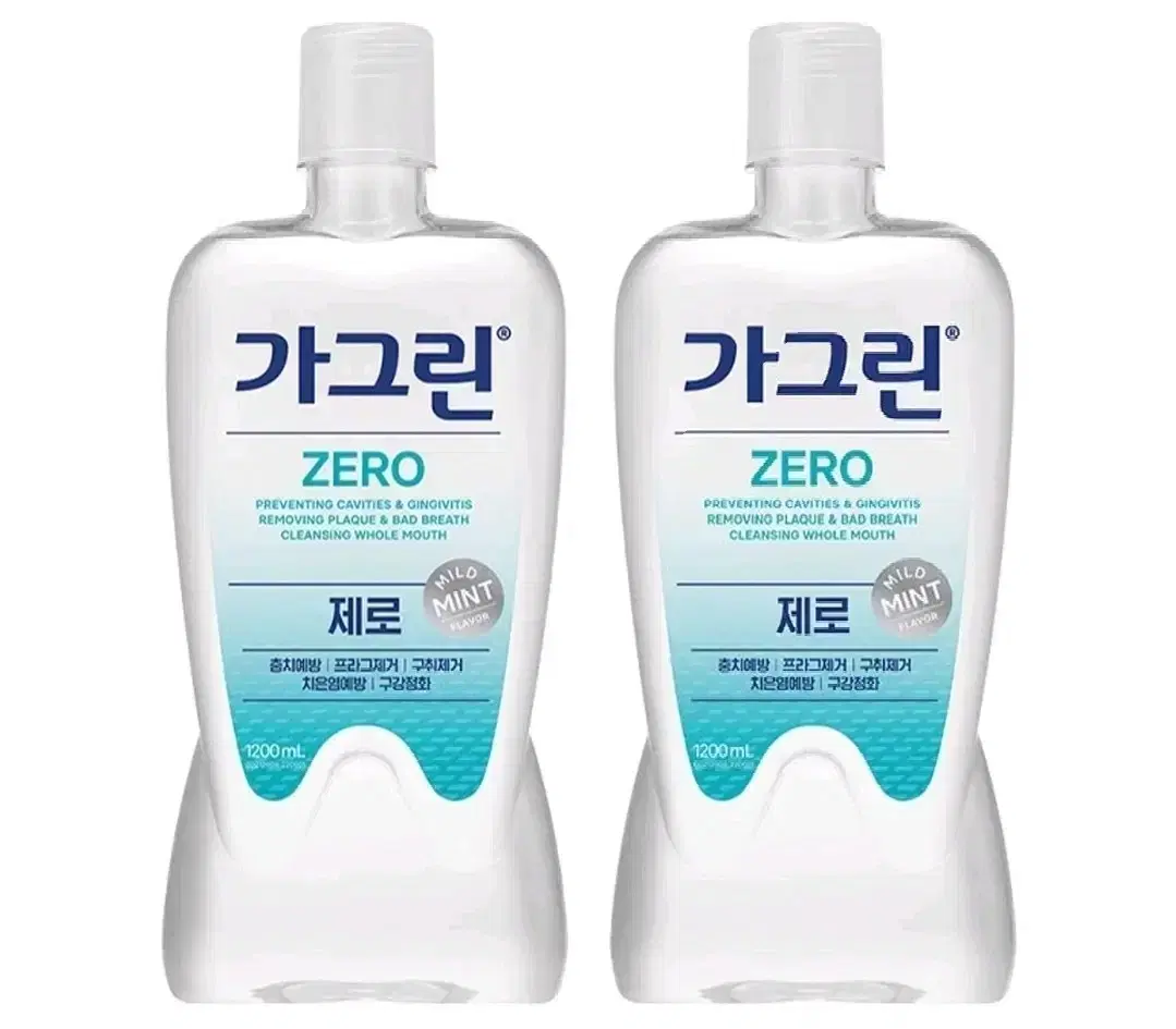 가그린 제로 구강청결제 1.2L 2개