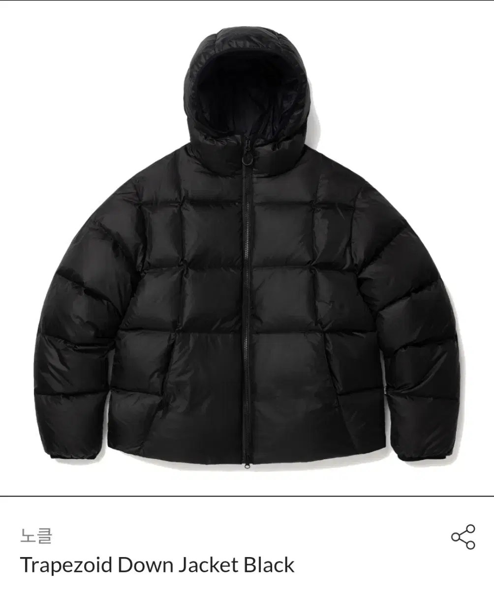 노클 패딩 Trapezoid Down Jacket Black