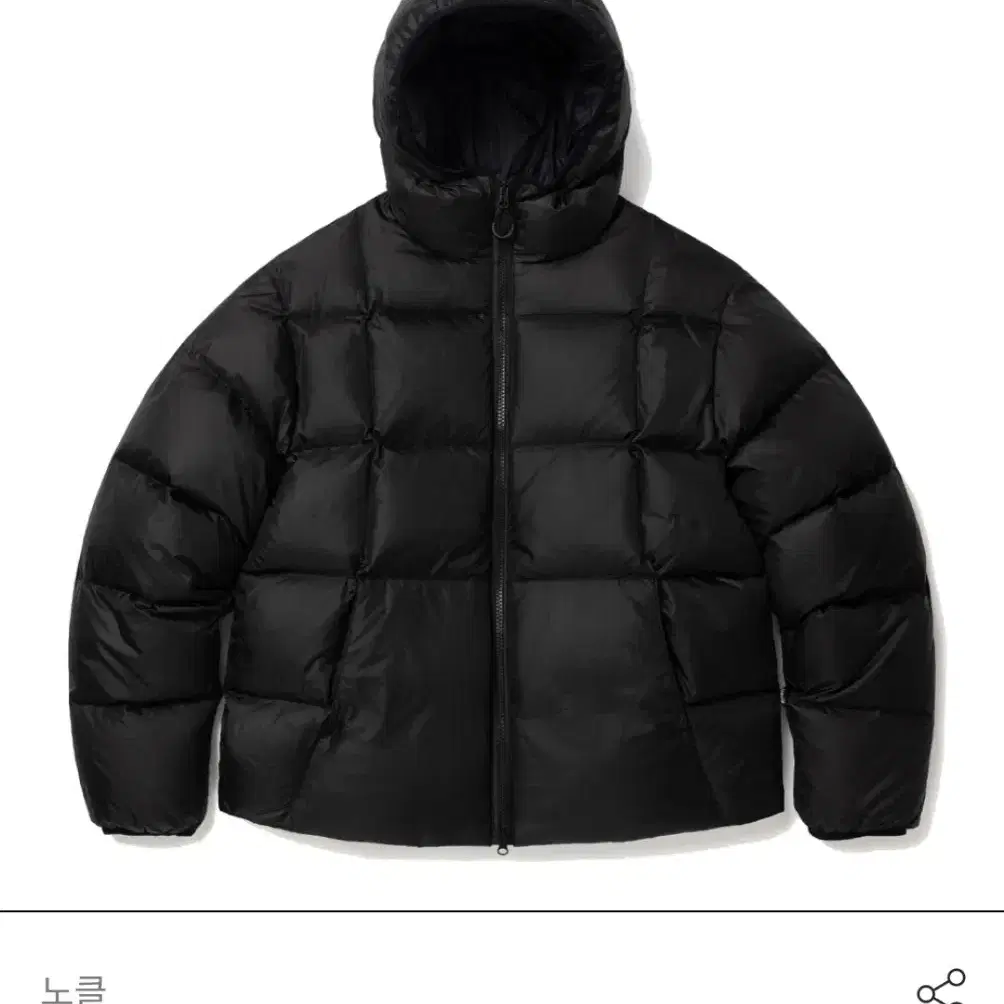 노클 패딩 Trapezoid Down Jacket Black