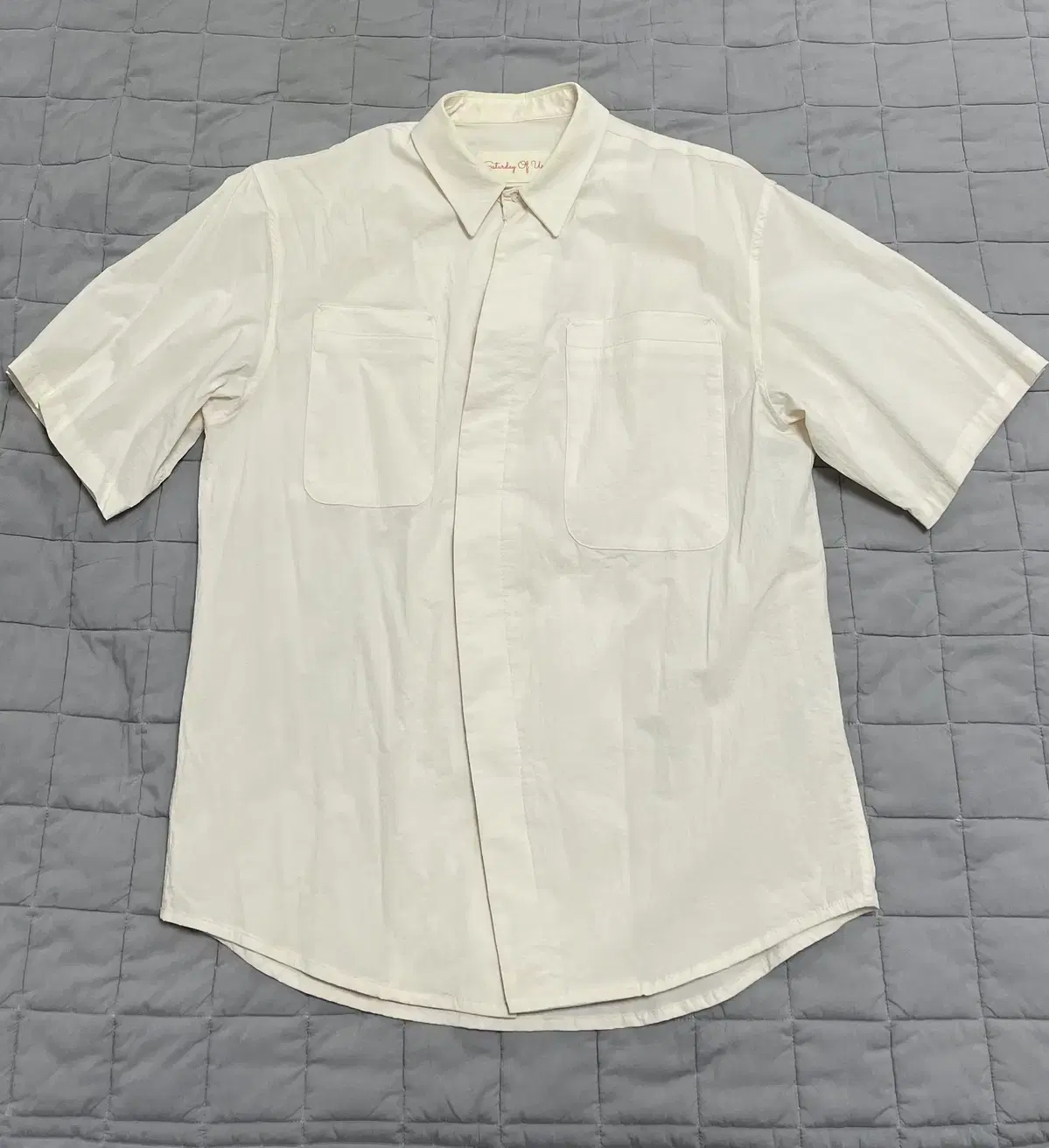 stu office round line half shirt ivory