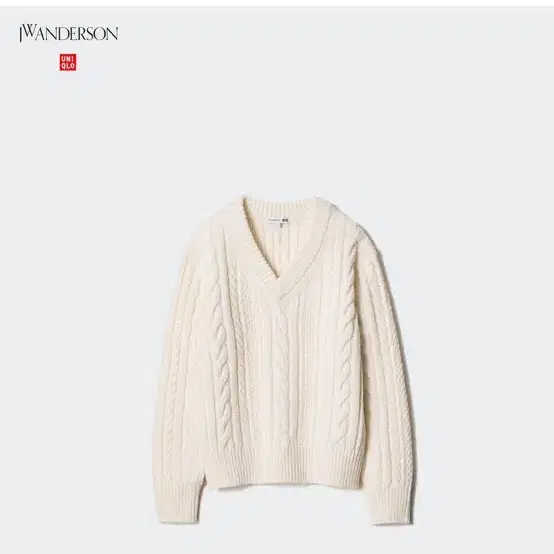 유니클로 jw anderson 케이블V넥스웨터