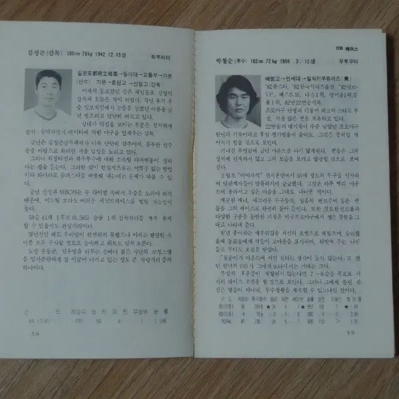 1985년 허구연의 프로야구 핸드북