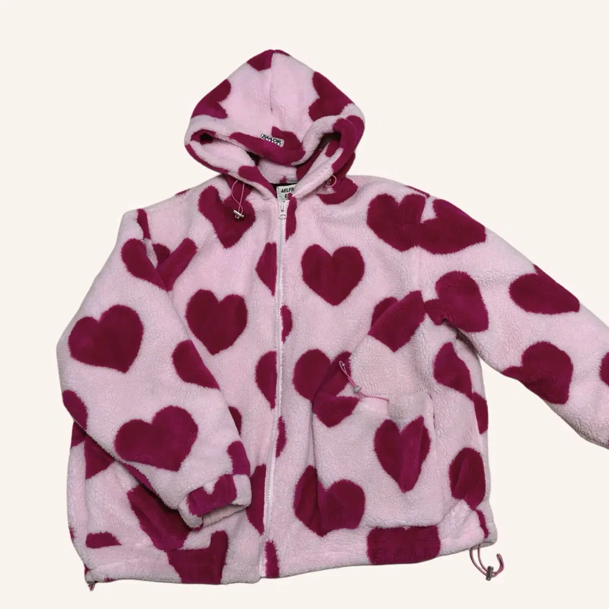 Baby Pink Heart Fur Fleece Jacket