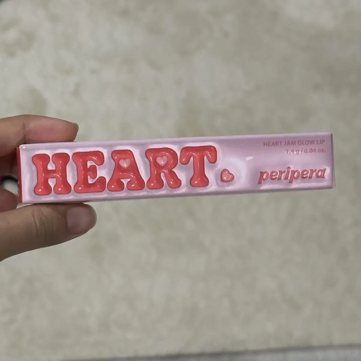 Unsealed) PERIPERA Heart Jam Glow Lip 01 Peach Fondue