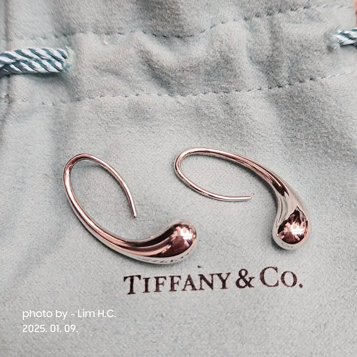 정품 티파니 실버 티어드롭 이어링 Tiffany&Co sliver