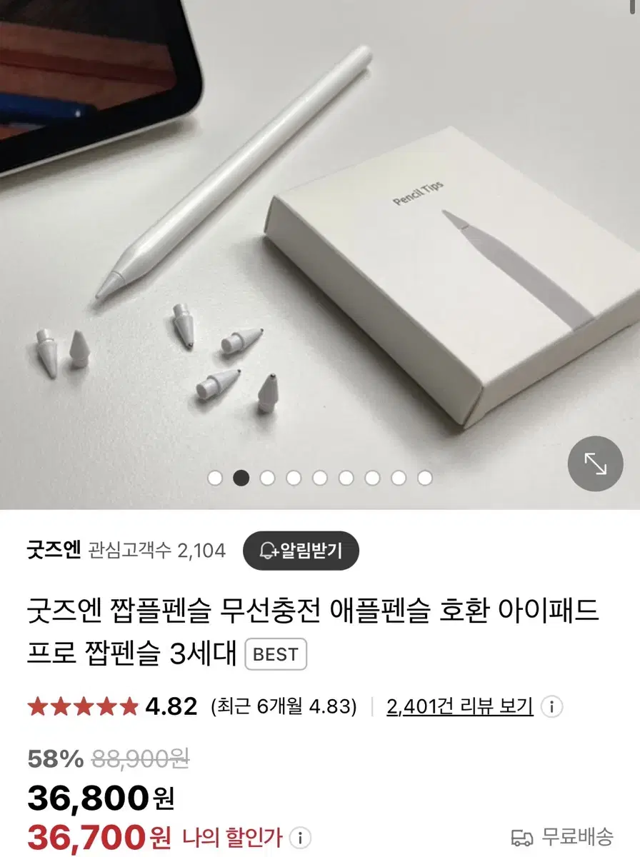 굿즈앤 아이패드 펜슬 짭플펜슬