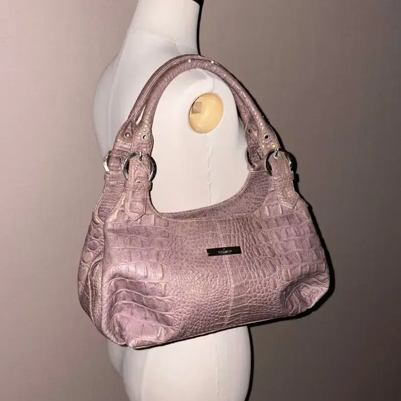 Pink Gold Metal Vintage Shoulder Bag