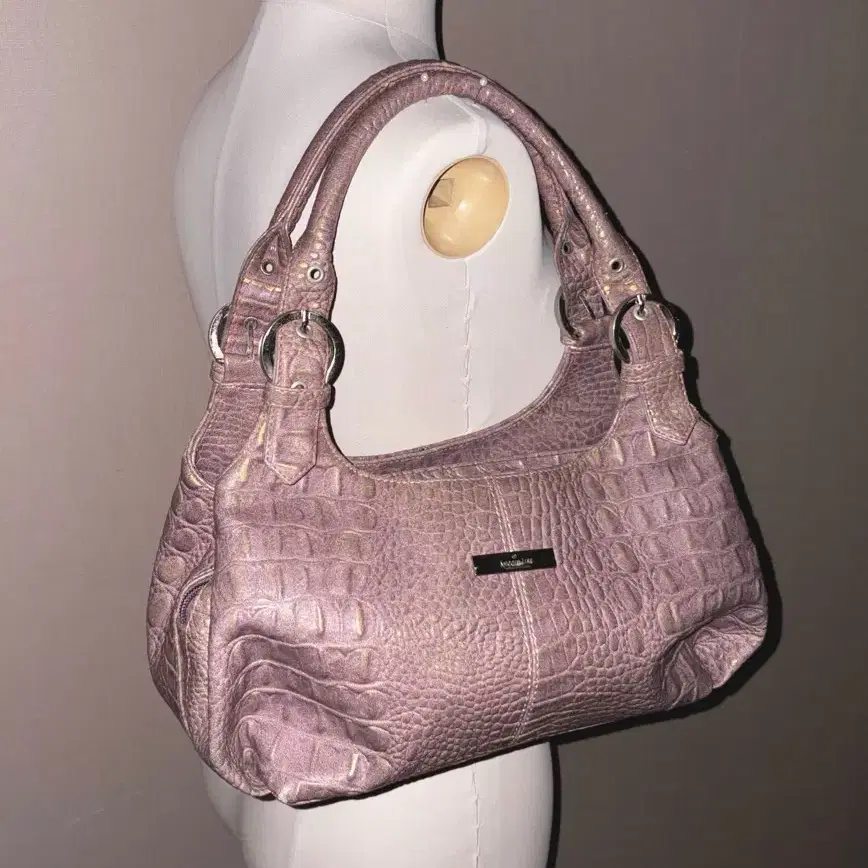 Pink Gold Metal Vintage Shoulder Bag