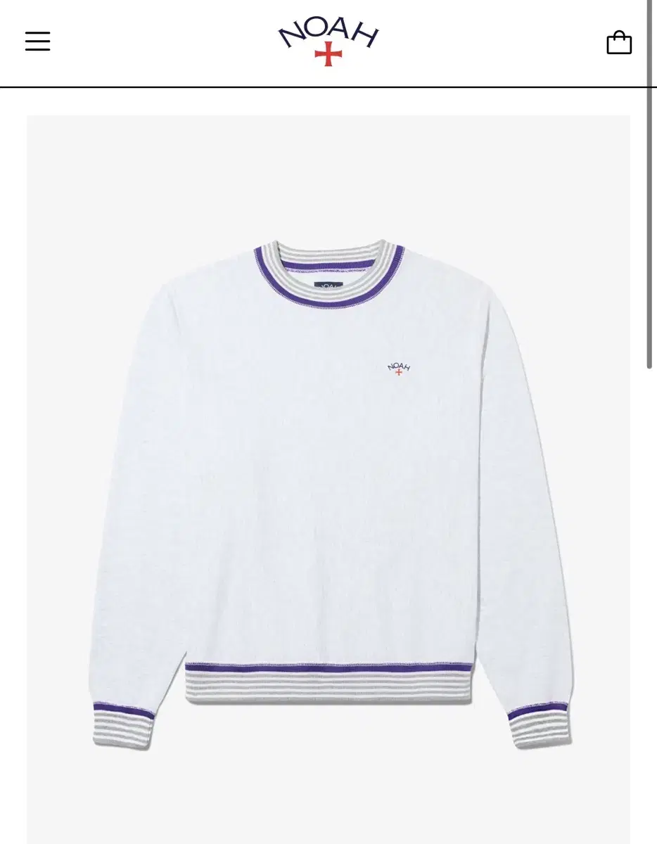 NOAH Striped Rib Crewneck 스트라이프 립 크루넥 애쉬