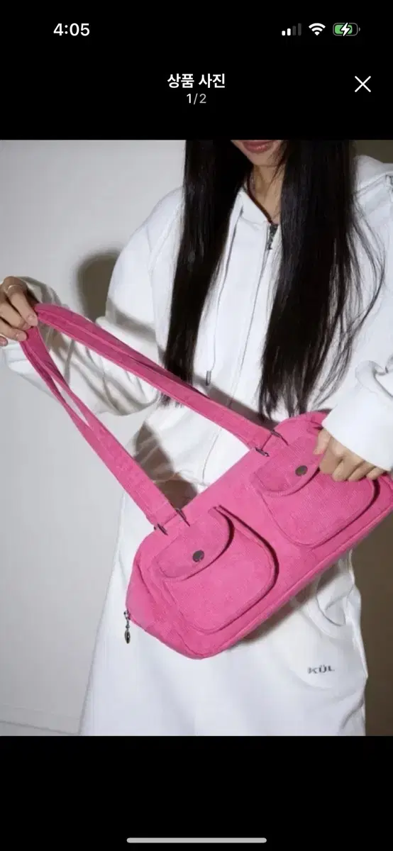 Pink Cule Corduroy Pocket Bag