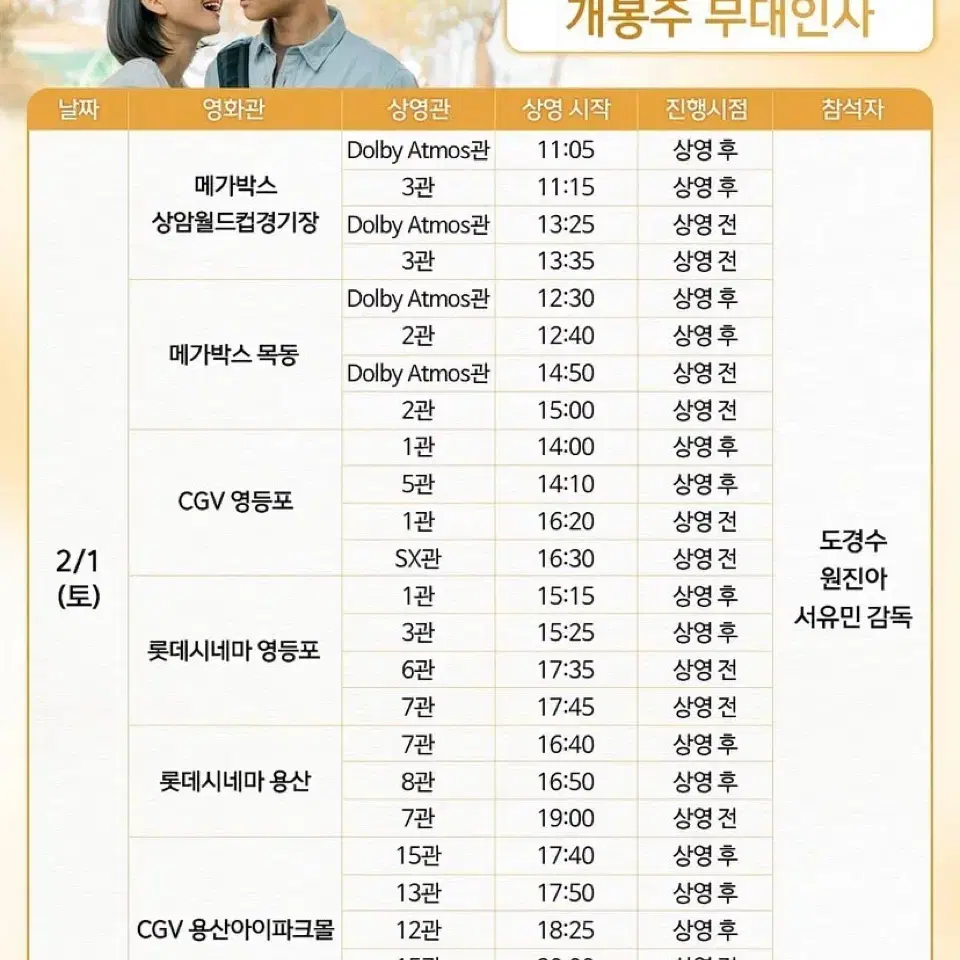 말할 수 없는 비밀 2/1(토) 무대인사 양도