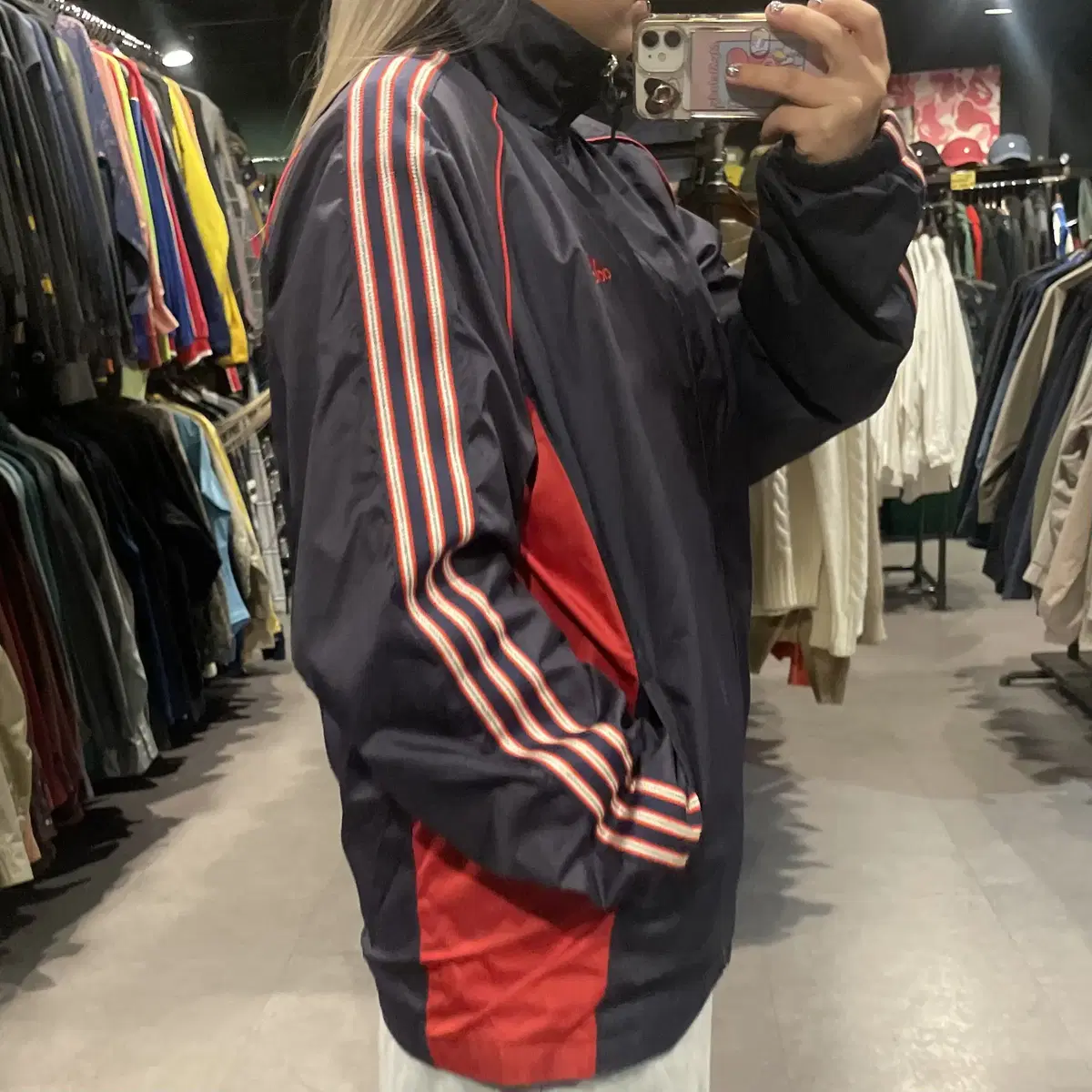 (364) ADIDAS 아디다스 스우시 배색 바람막이 자켓