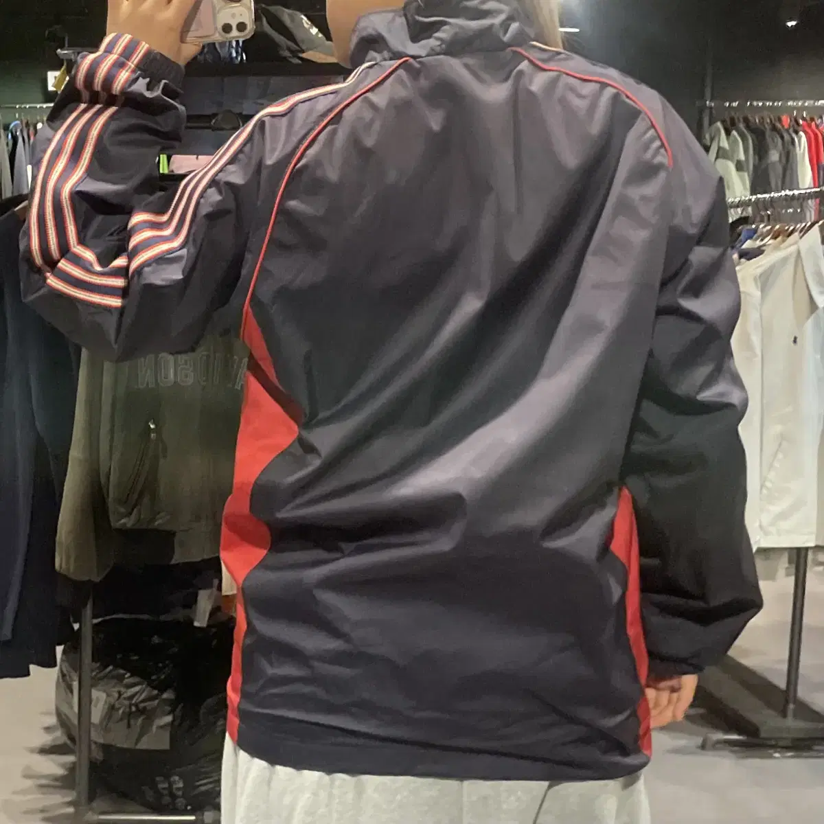 (364) ADIDAS 아디다스 스우시 배색 바람막이 자켓